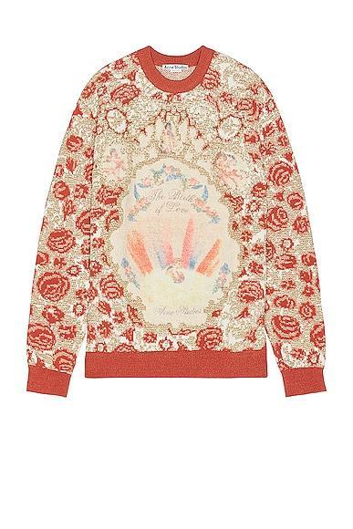 Acne Studios Graphic Sweater in Pink Product Image