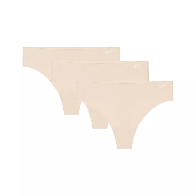 UA Pure Stretch Womens 3-Pack No Show Thong Product Image