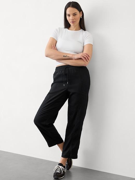 Retreat High Rise Linen Ankle Pant Product Image