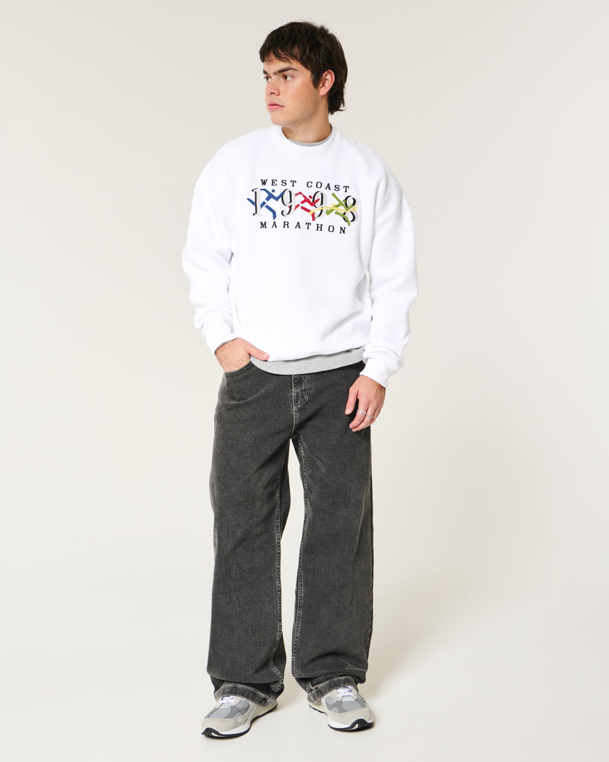 Boxy LA Finals Tennis Graphic Crew Sweatshirt Product Image