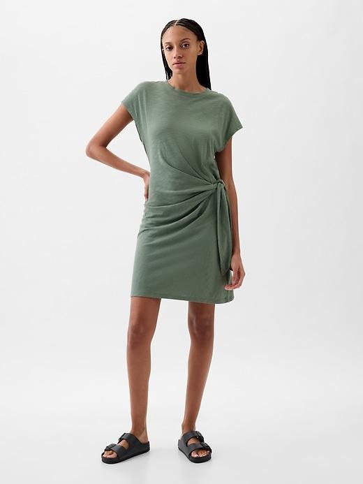Tie-Knot Mini T-Shirt Dress Product Image
