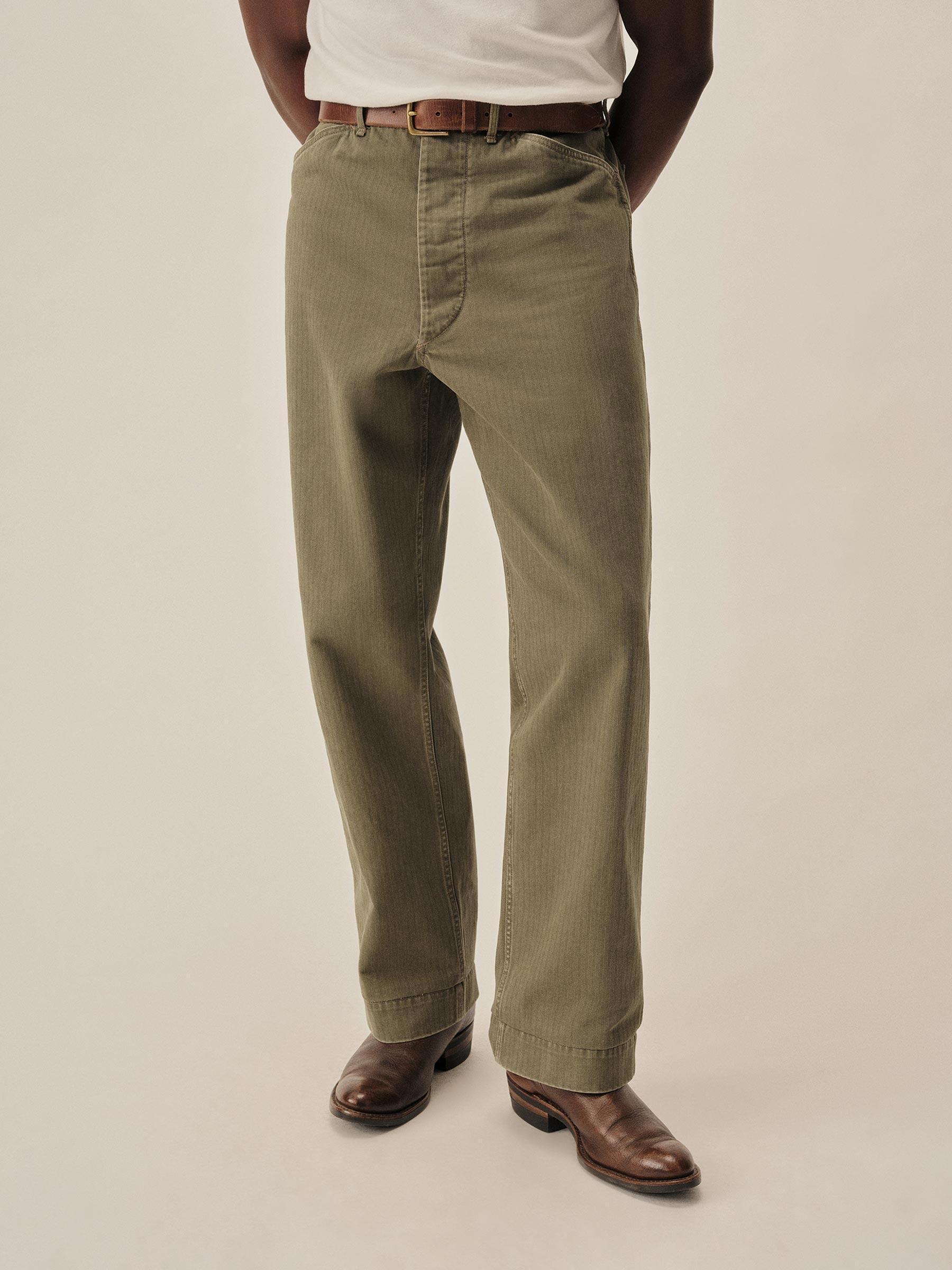 Grassland Herringbone Twill Full Saddle Field Pant - Buck Mason- Modern American Classics Product Image
