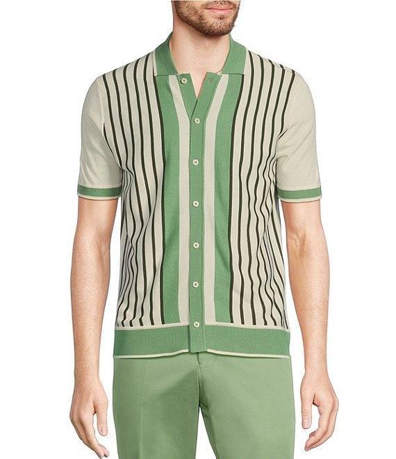 Murano From The Garden Collection Striped Snit Button-Front Shirt Product Image
