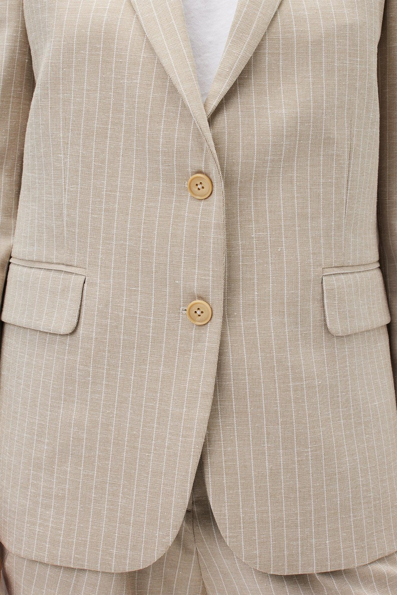Slim Tobie Blazer - San Diego Stripe Natural Product Image