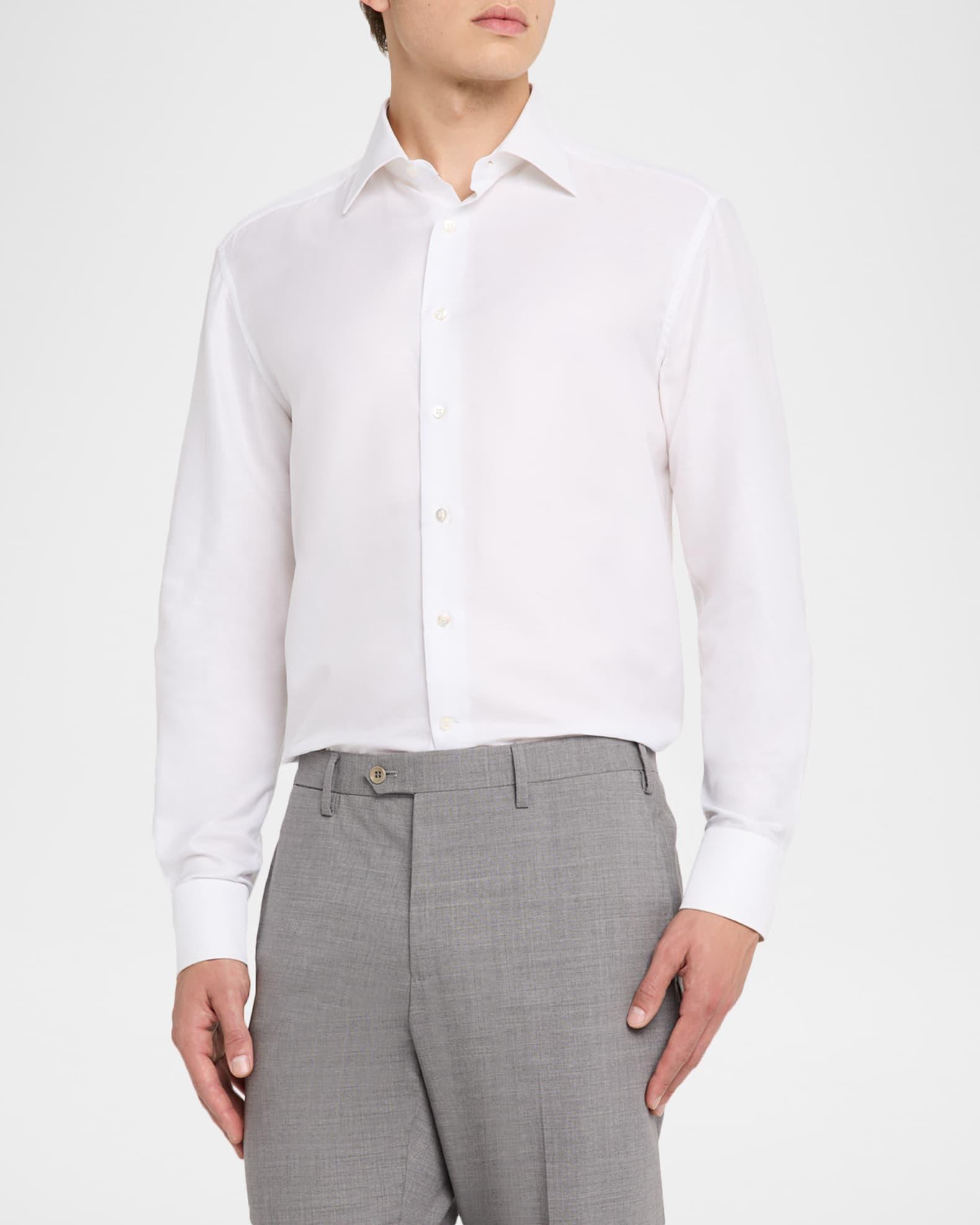 Men's Cotton-Linen Dress Shirt  Product Image