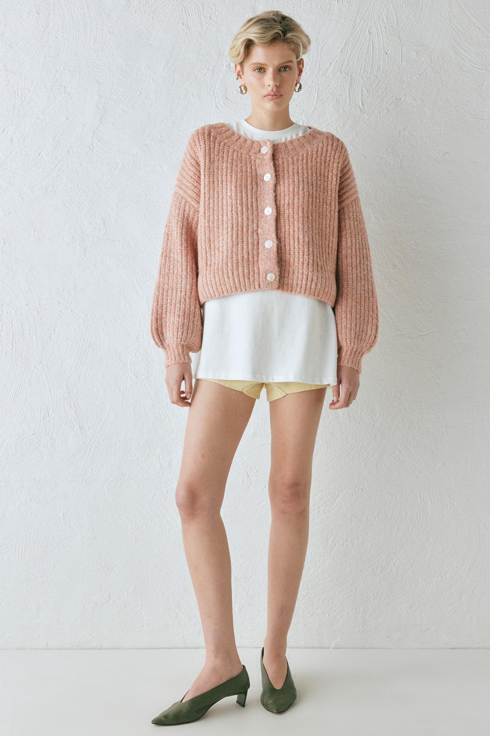 Elsie Knit Cardigan Rose Marle Product Image