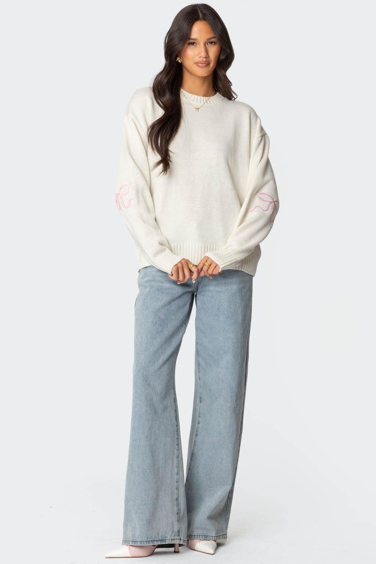 Rutie Bow Patch Sweater Product Image