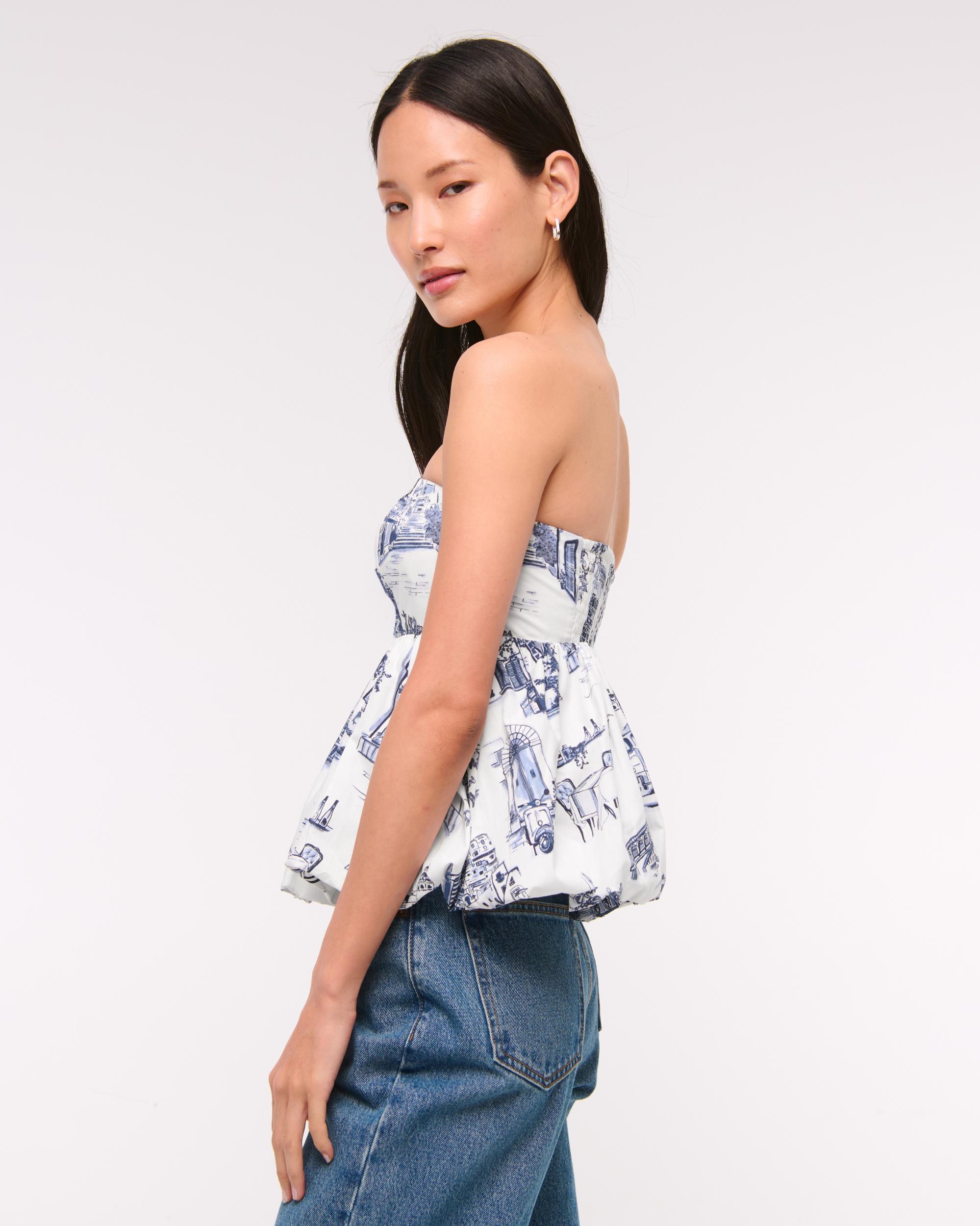 Strapless Bubble Hem Top Product Image