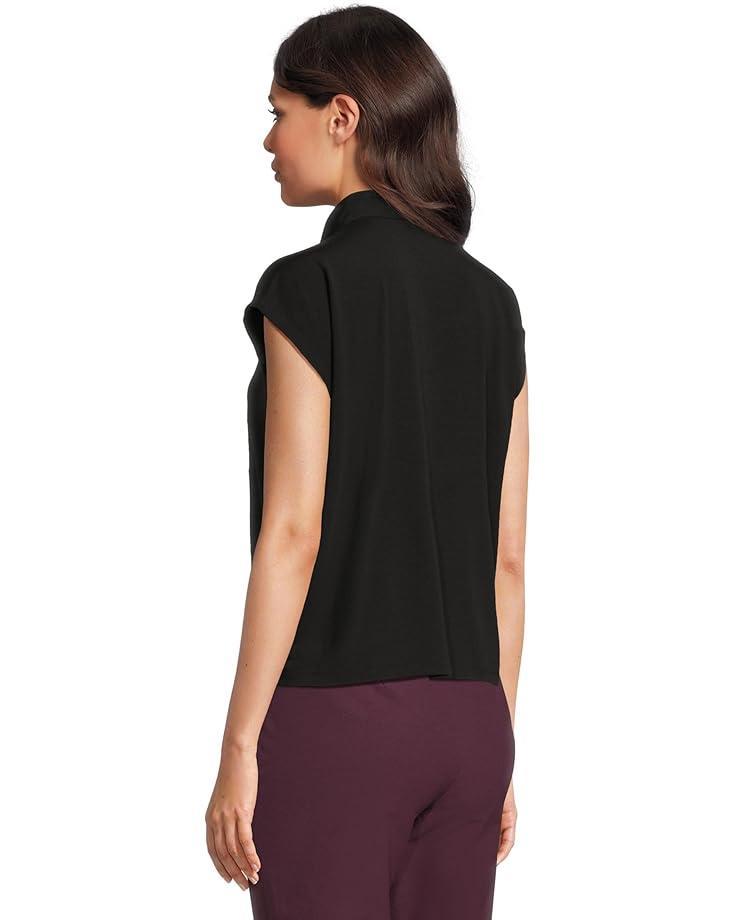 Women's Eileen Fisher Fine Stretch Jersey Knit High Collar Top Product Image
