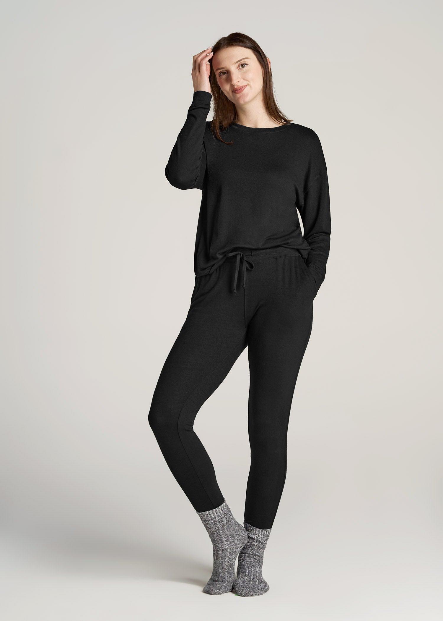 Cozy Lounge Joggers for Tall Women in Black Product Image