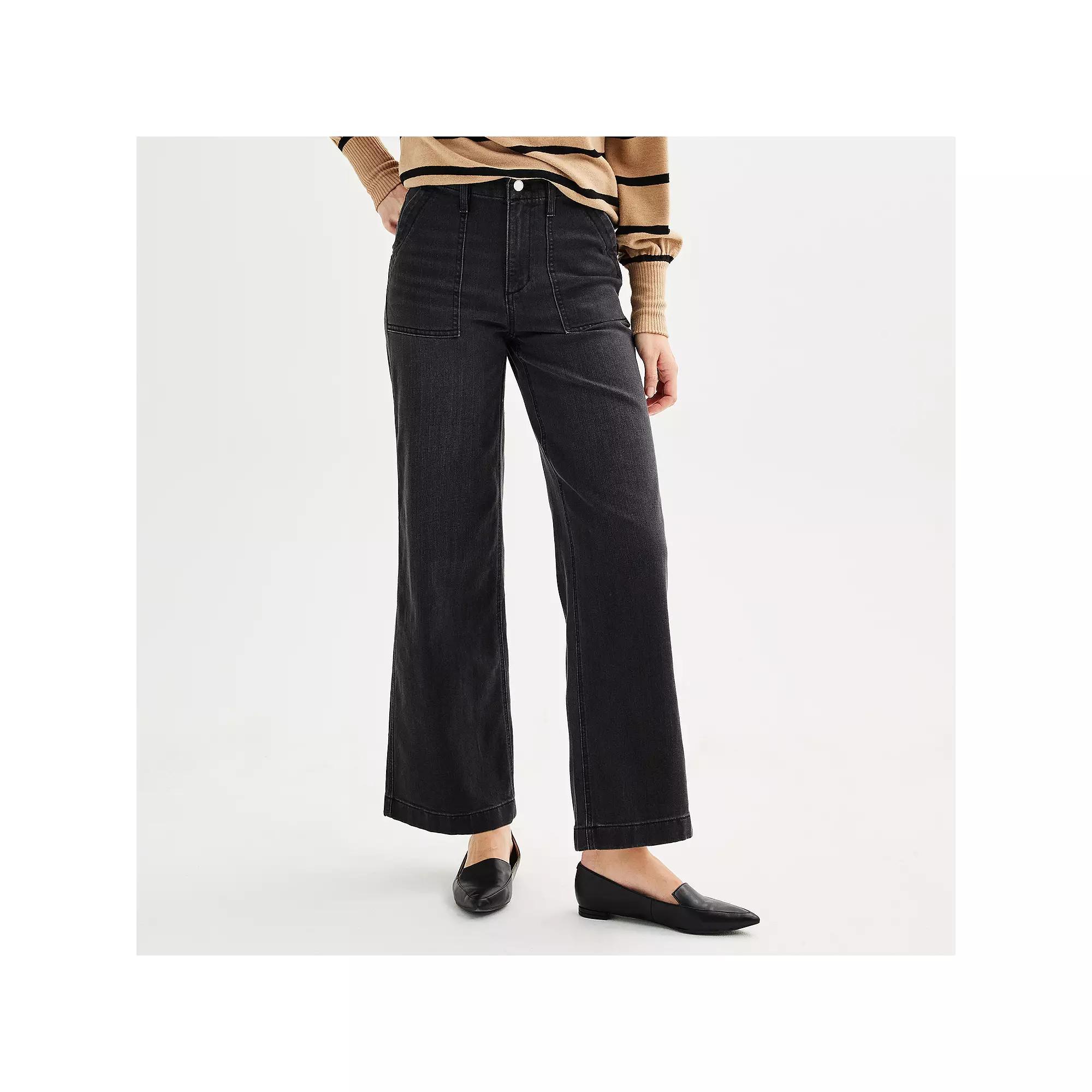 Womens Sonoma Goods For Life Utility Wide-Leg Jeans Product Image