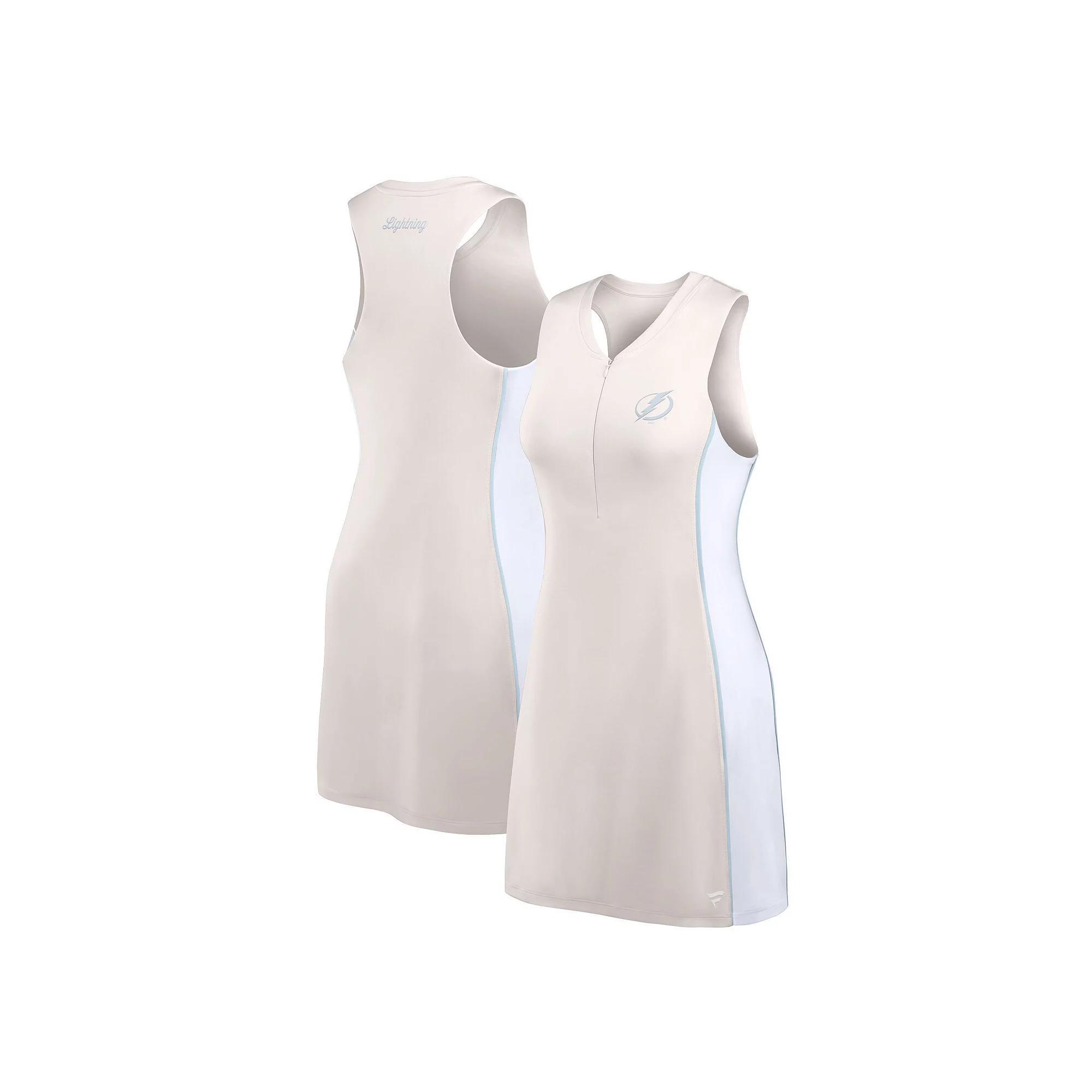 Women's Fanatics Signature Tan Tampa Bay Lightning Studio Boost Athletic Half-Zip Dress, Size: Large, Lgh Team Product Image