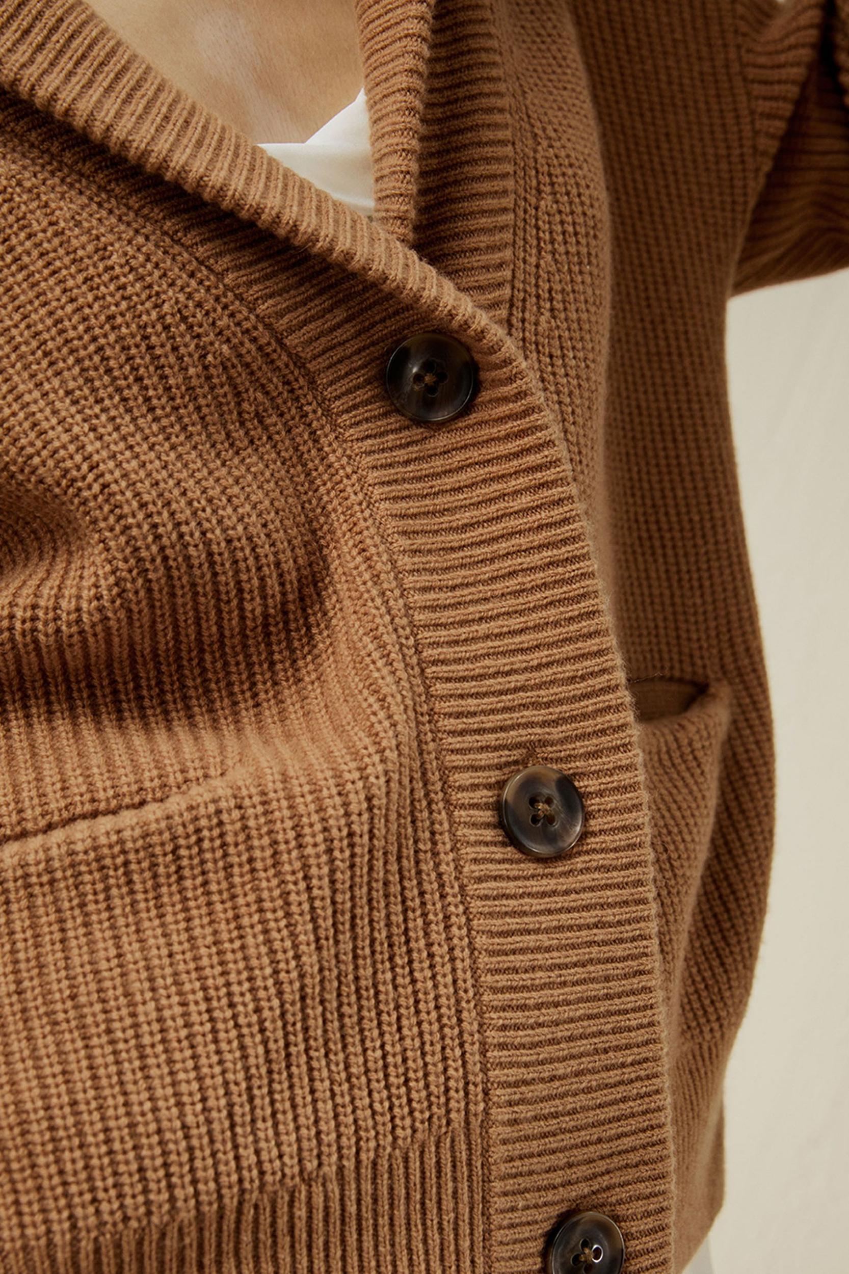 Wool-Cashmere Blend Shawl Collar Cardigan Product Image