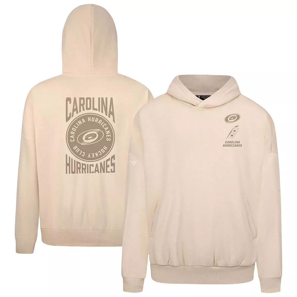 Mens Levelwear Cream Carolina Hurricanes Contact Stamp Pullover Hoodie Product Image