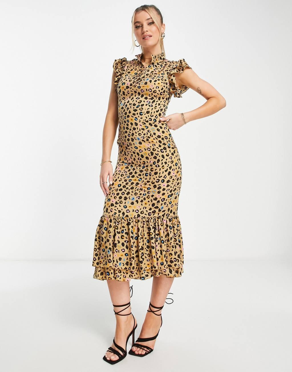 Never Fully Dressed frill sleeve ruffle midaxi dress Product Image