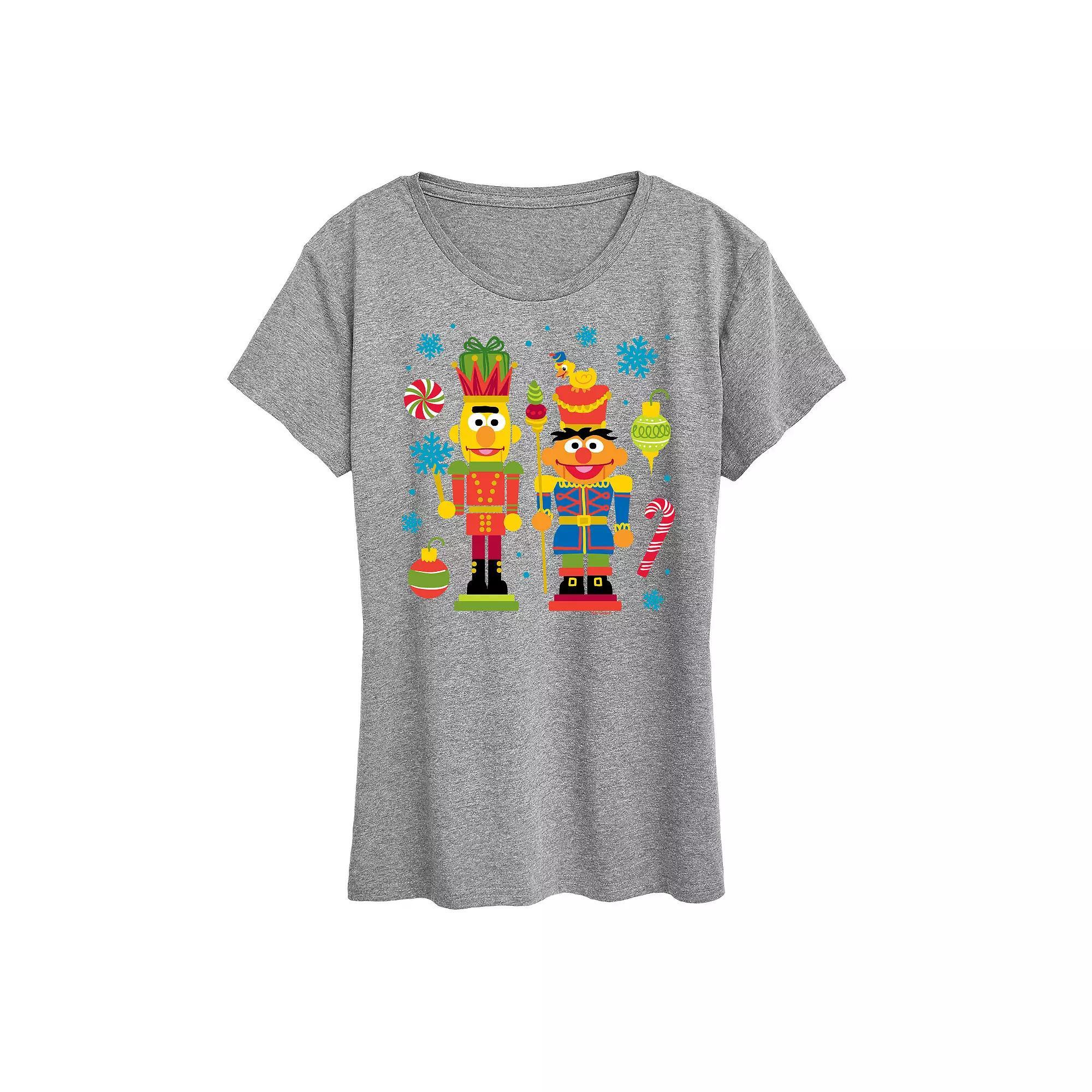 Womens Sesame Street Nutcrackers Graphic Tee, Girls Grey Gray Product Image