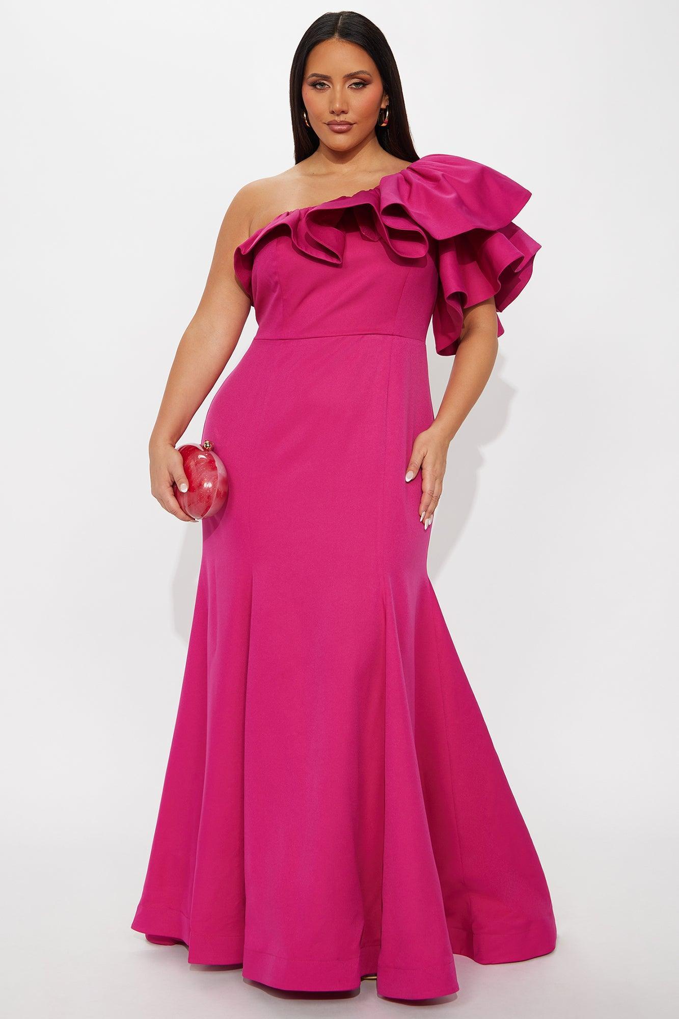 Guiselle Mermaid Maxi Gown - Magenta Product Image