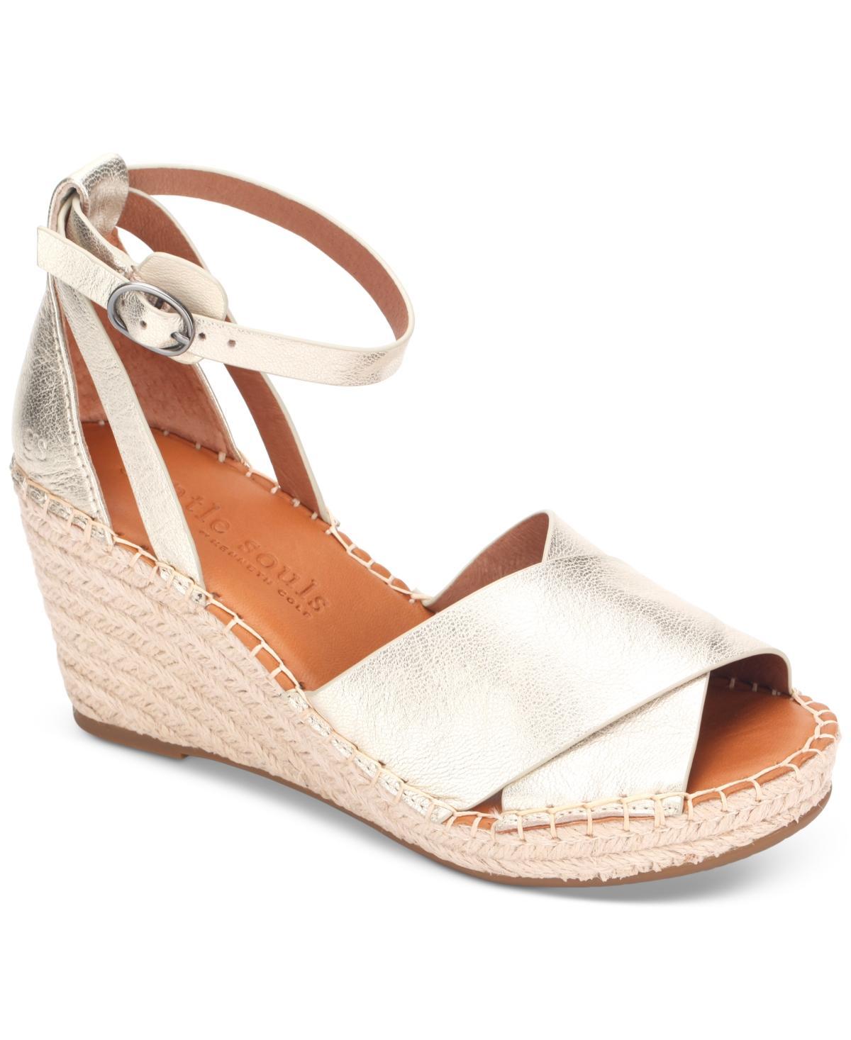 Gentle Souls by Kenneth Cole Womens Charli Ankle Strap Espadrille Wedge Sandals Product Image