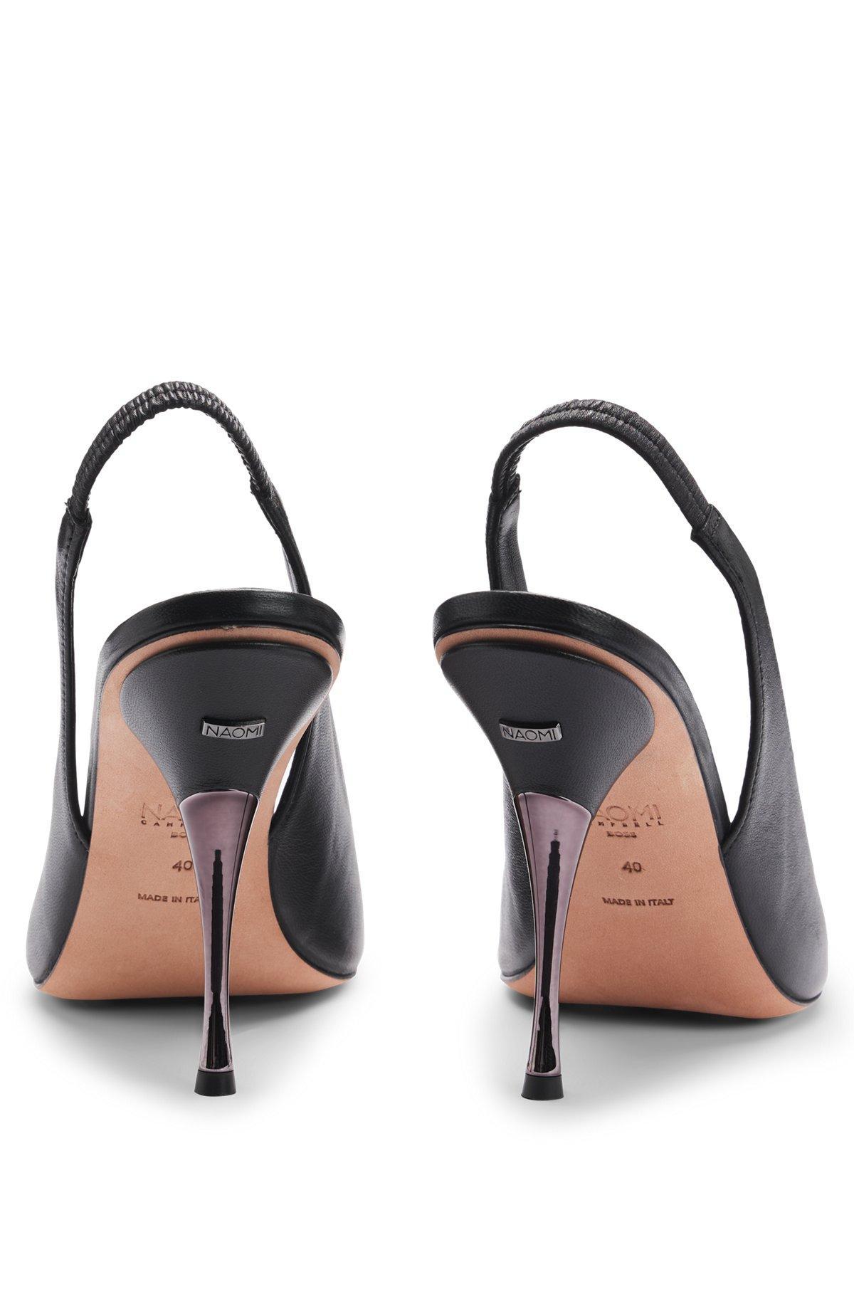 NAOMI x BOSS slingback pumps in smooth leather Product Image