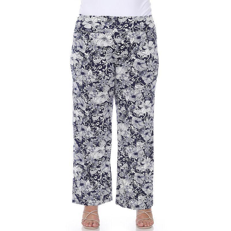 White Mark Plus Size Floral Paisley Palazzo Pants Product Image