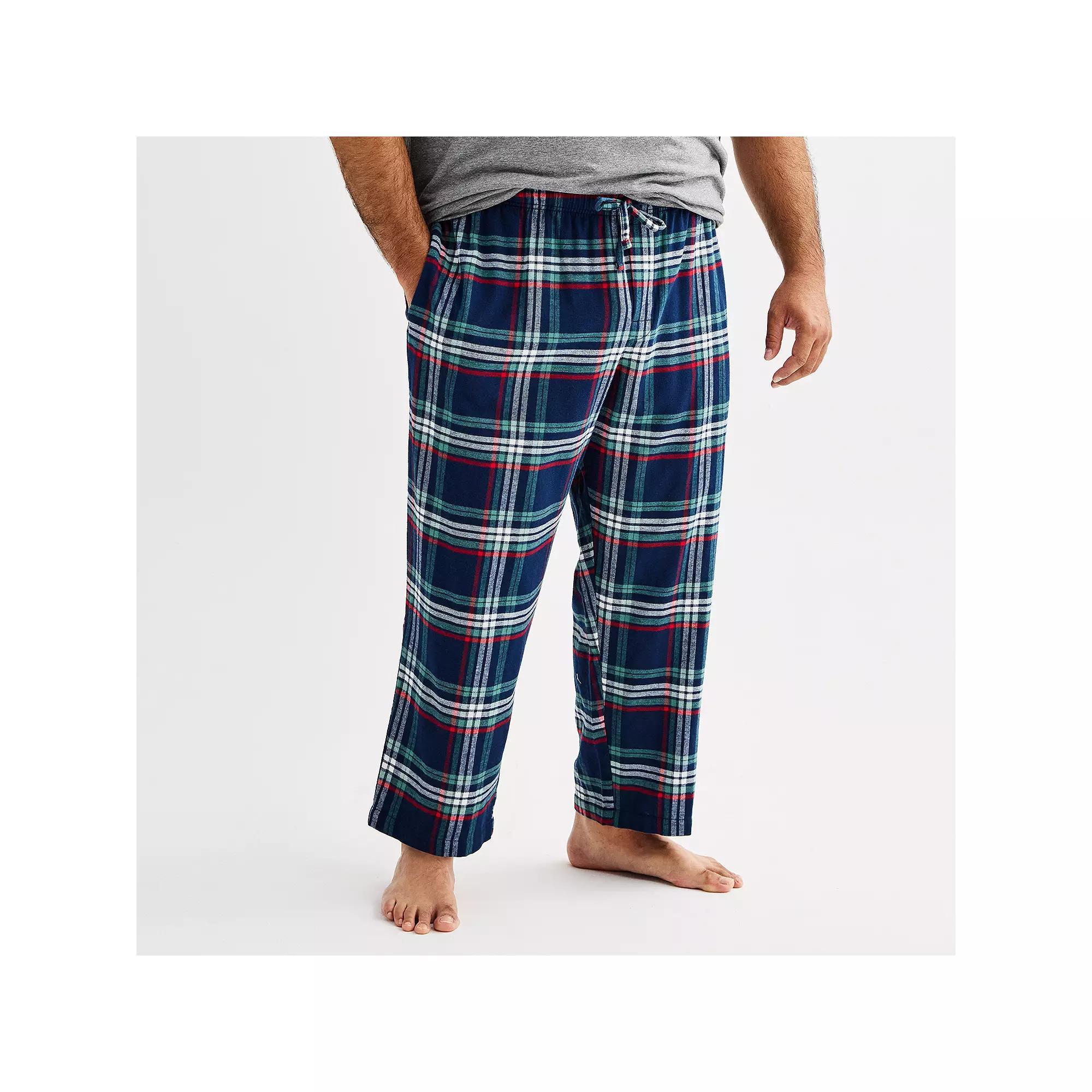 Big & Tall Sonoma Goods For Life® Flannel Drawstring Pajama Pants, Men's, Size: 3XL Tall, Red Checks Product Image