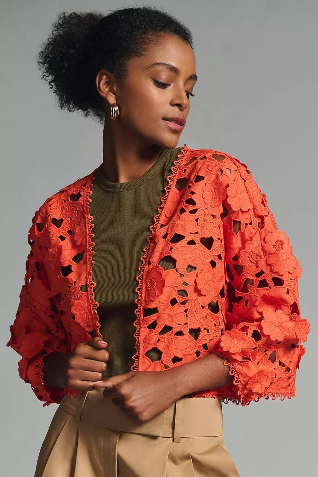Floral Lace Cut Out Bolero Product Image