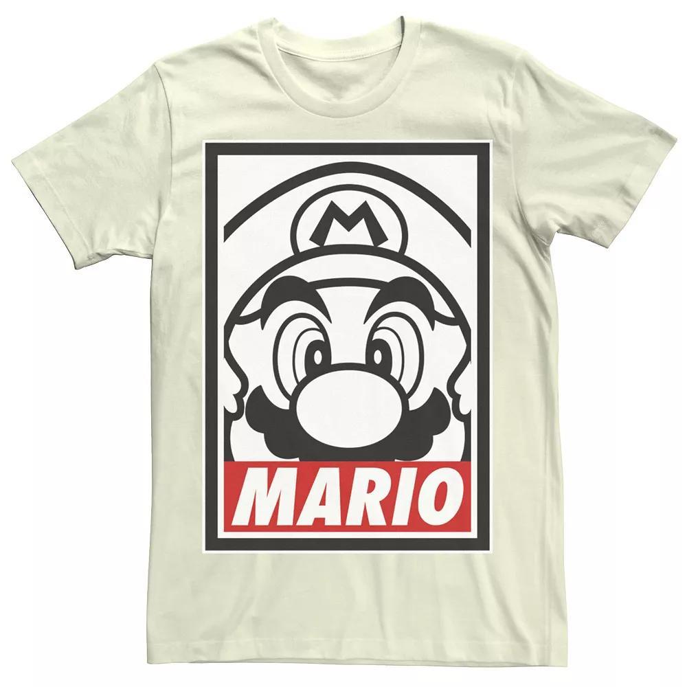 Men's Nintendo Super Mario Streetwear Sticker Graphic Tee, Size: Medium, Natural Product Image