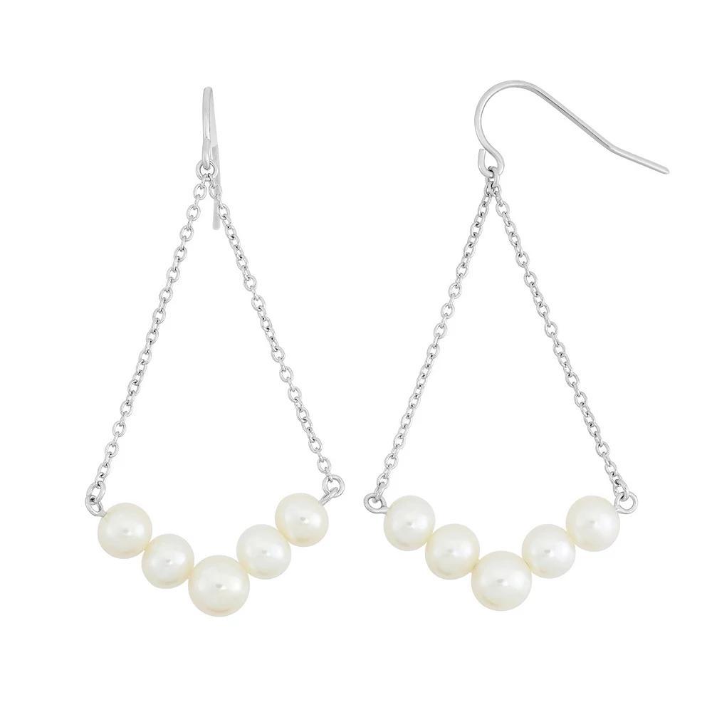 Freshwater Cultured Pearl Sterling Silver Chandelier Earrings, Women's, White Product Image