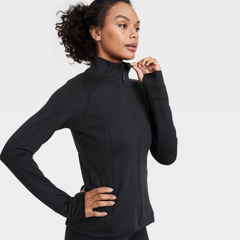 Womens Full Zip Jacket - All In Motion Black L Product Image