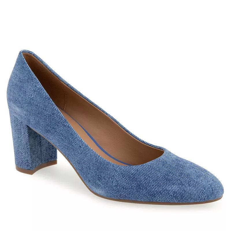 Aerosoles Betsy Womens Suede Dress Pumps Blue Blue Suede Product Image