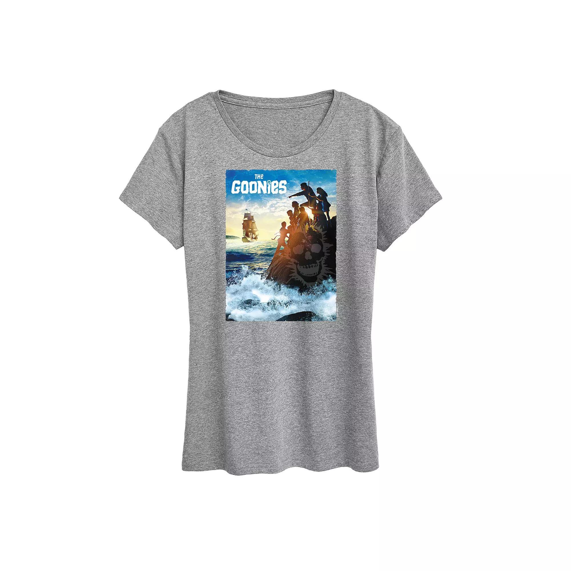 Womens The Goonies Sunset Rock Graphic Tee Grey Gray Product Image
