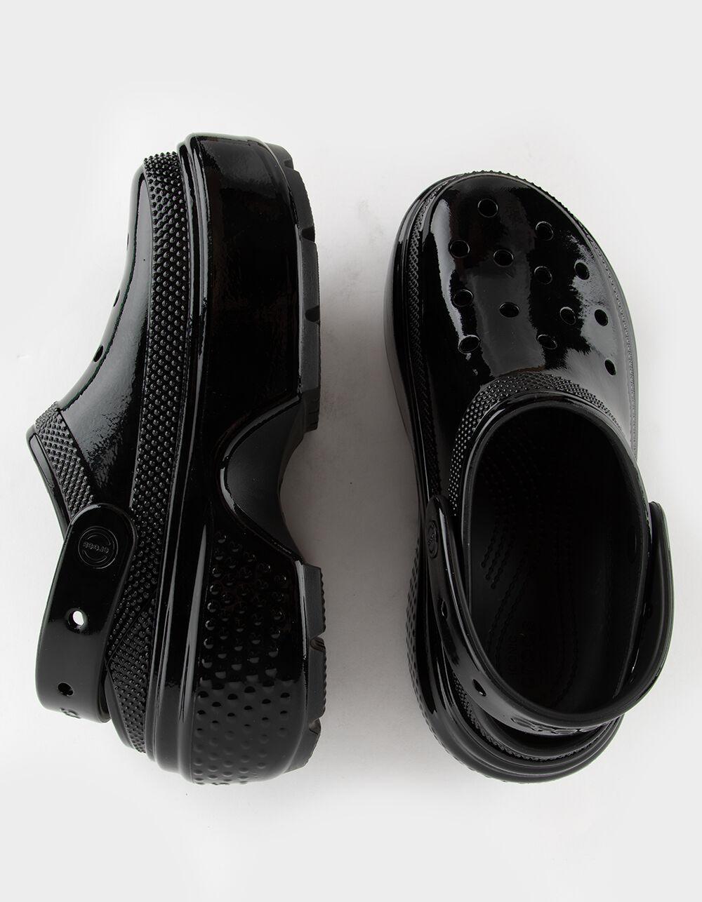 CROCS Stomp High Shine Womens Clogs - BLACK Product Image