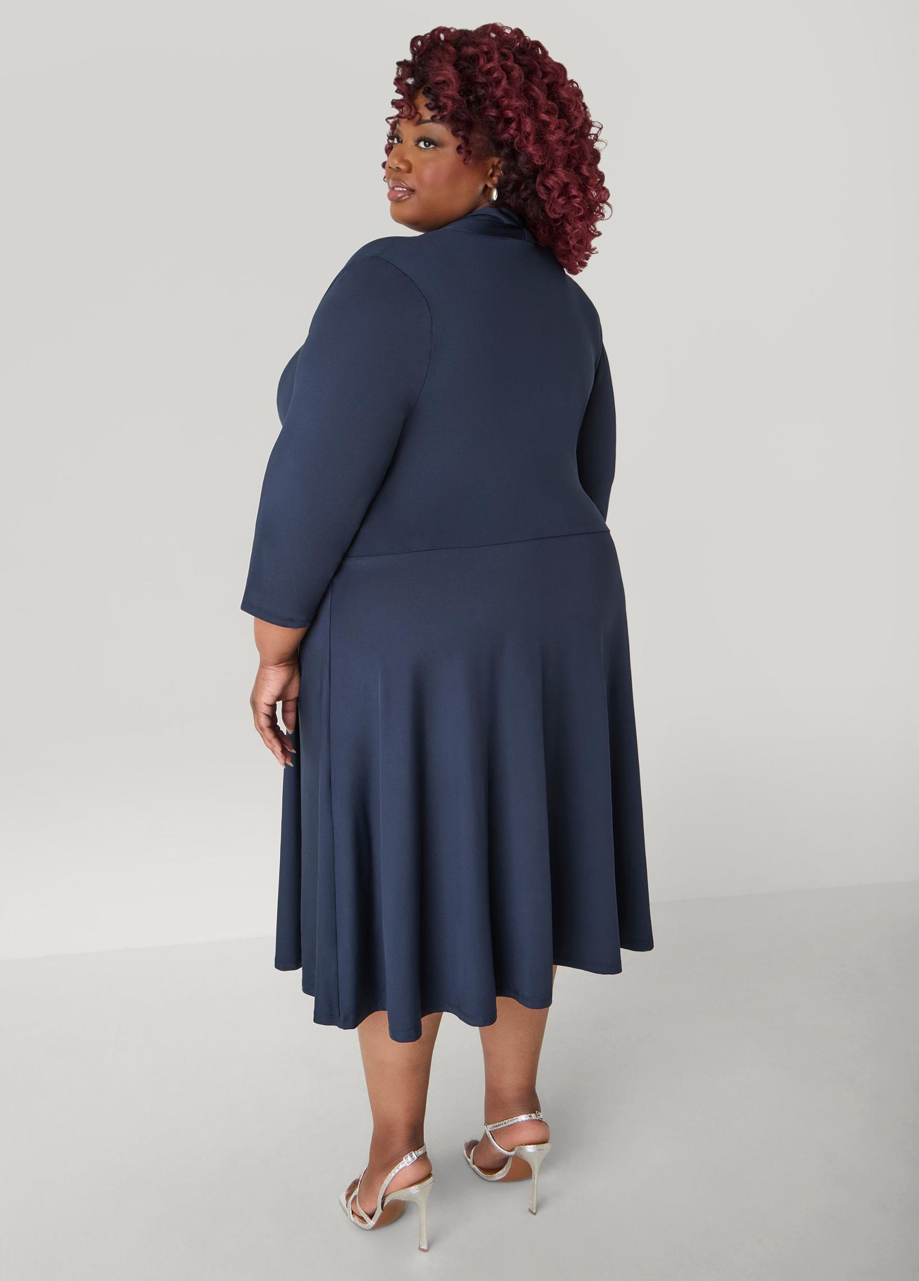 Faux Wrap A Line Dress Product Image