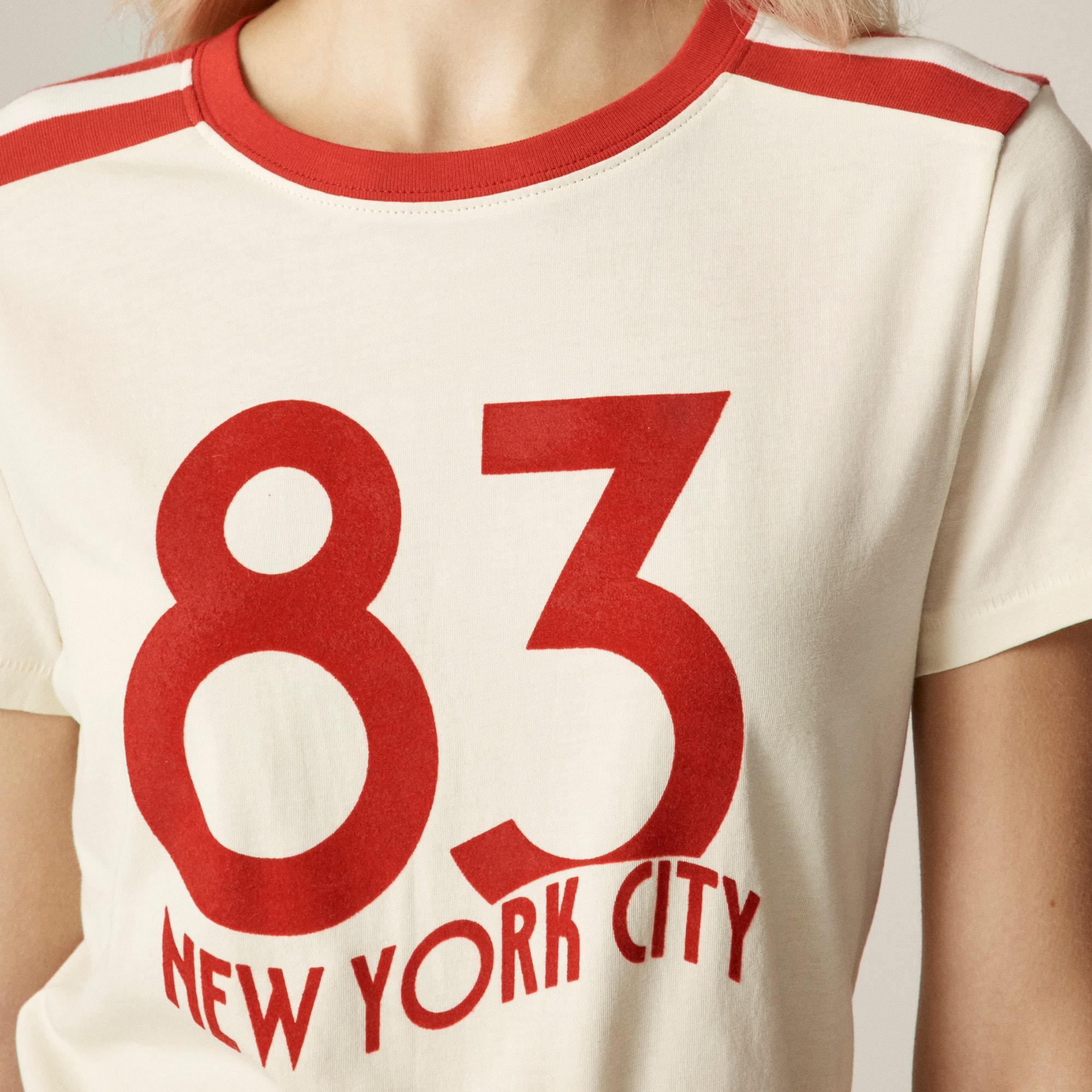 Shrunken-fit "New York '83" graphic T-shirt in broken-in jersey Product Image