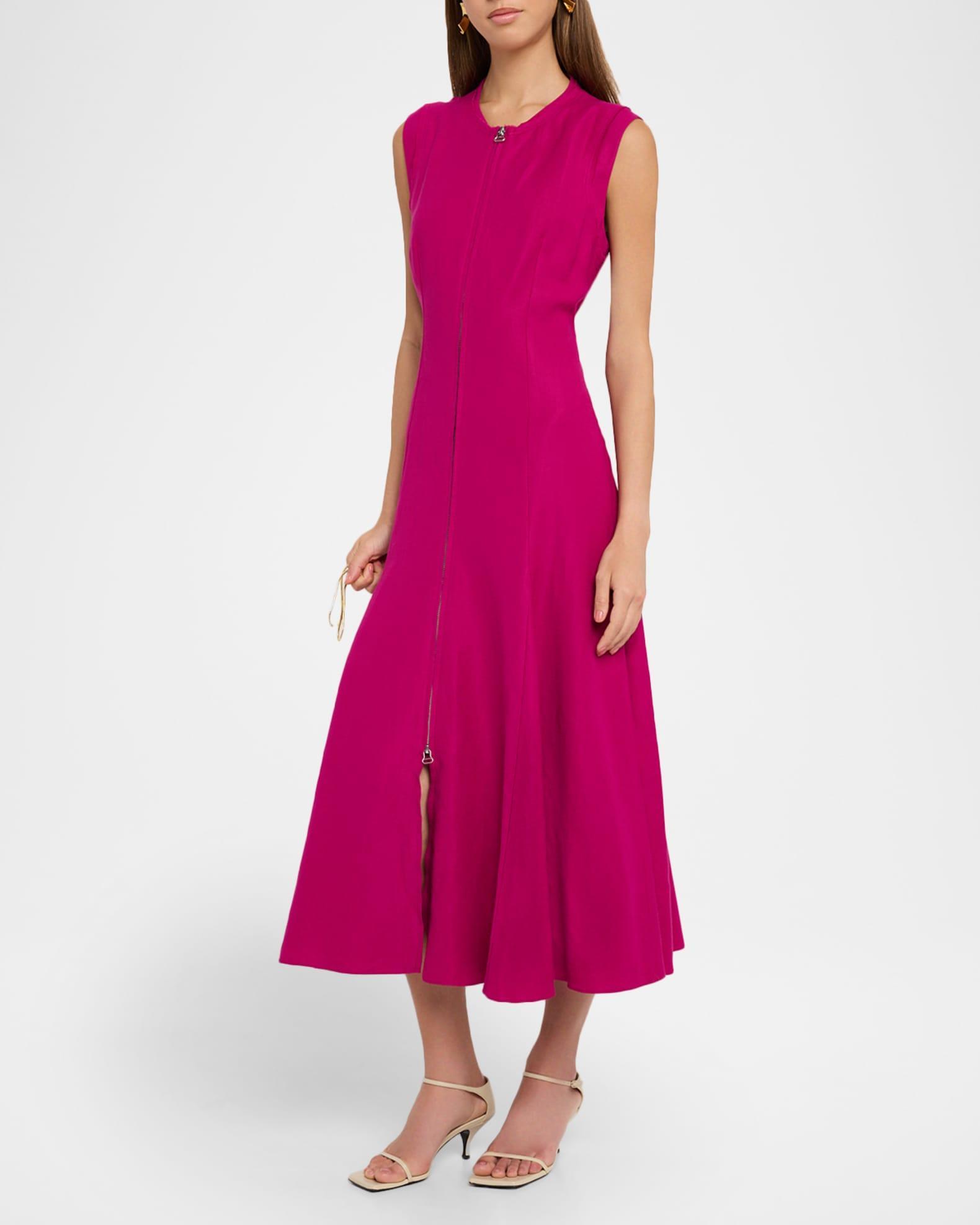 Cornelia Viscose-Linen Twill Midi Dress Product Image