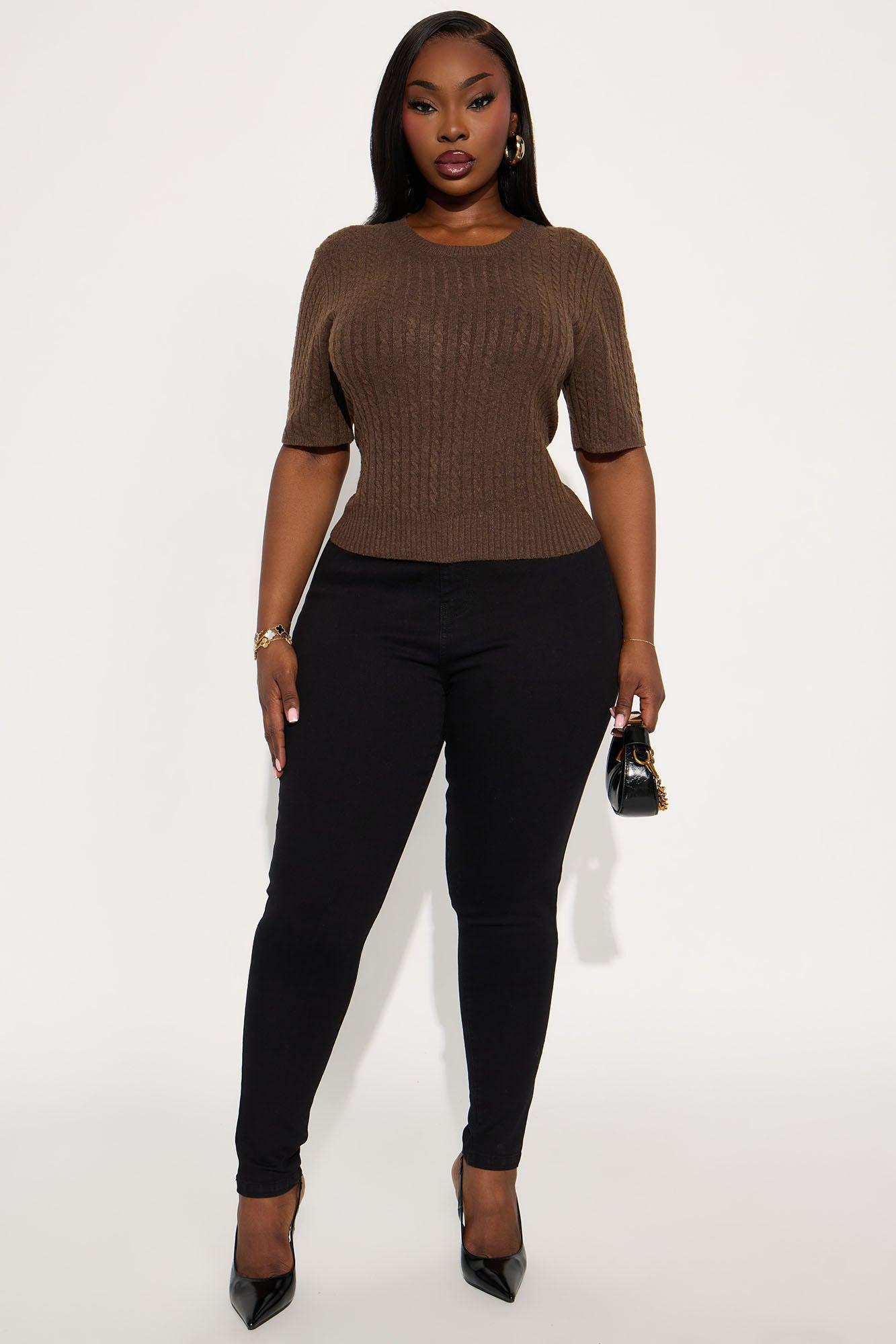 Toasty Plated Pullover Sweater - Chocolate Product Image