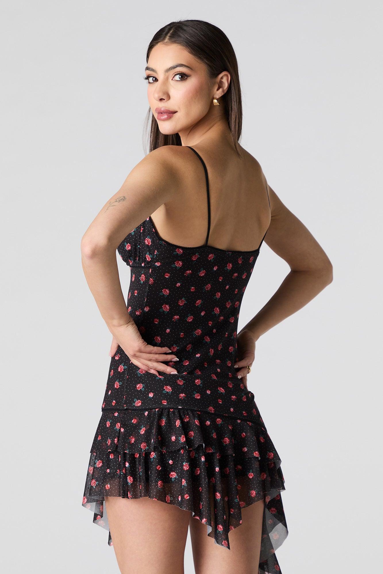 Asymmetrical Milkmaid Mini Dress Female Product Image