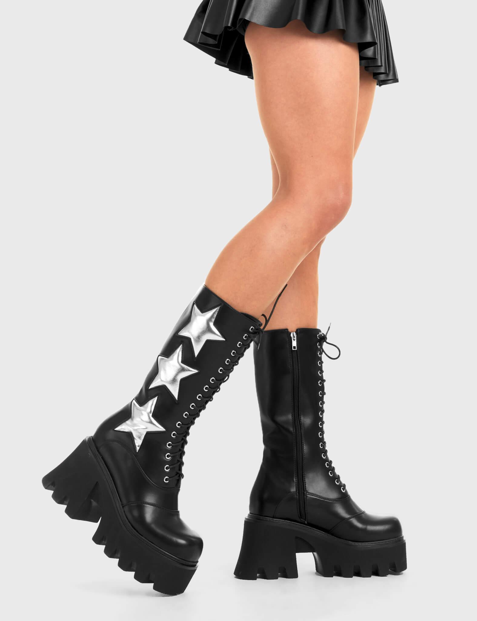 Big League Chunky Platform Calf Boots Product Image