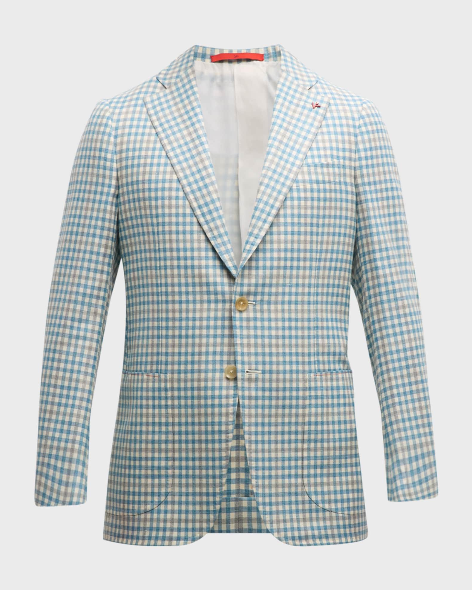 Men's Check Linen-Blend Sport Coat Product Image