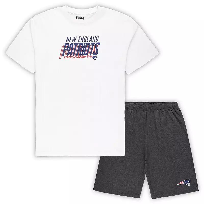 Men's Concepts Sport White/Charcoal Cleveland Browns Big & Tall T-Shirt and Shorts Set, Size: 4XLT Product Image