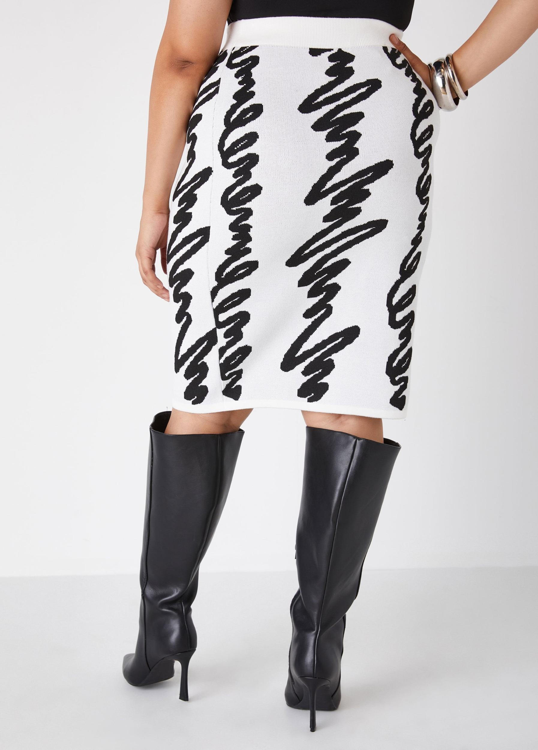 Scribble Intarsia Sweater Skirt Product Image