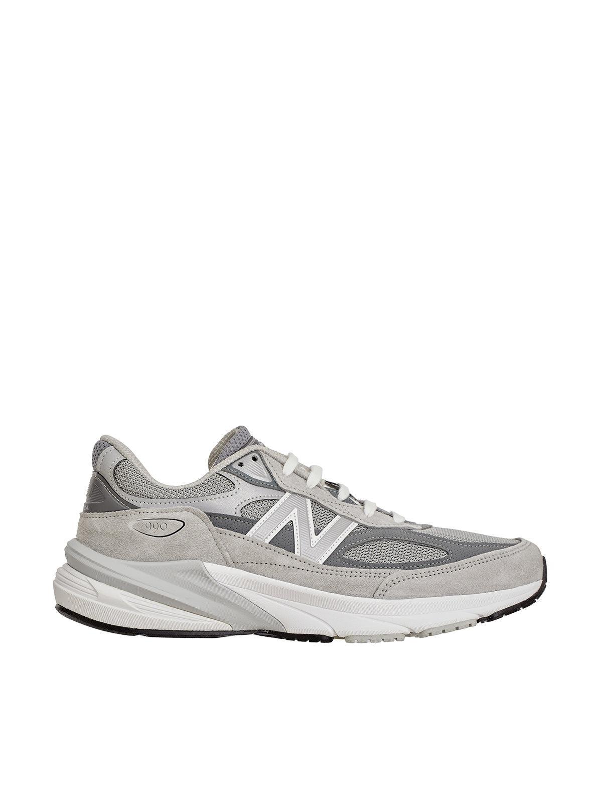 NEW BALANCE Grey Low Top Sneakers With Logo Detail In Suede And Tech Fabric Man Product Image