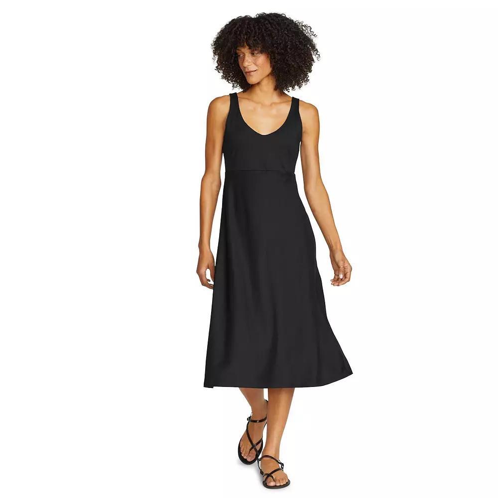 Petite Eddie Bauer Aster Tank Top Midi Dress, Women's, Size: Large, Black Product Image