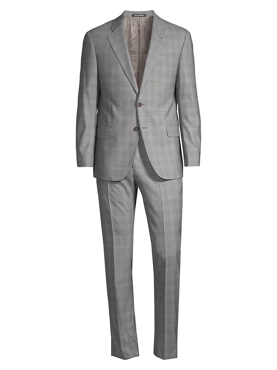 Mens Solid Plaid Suit Product Image