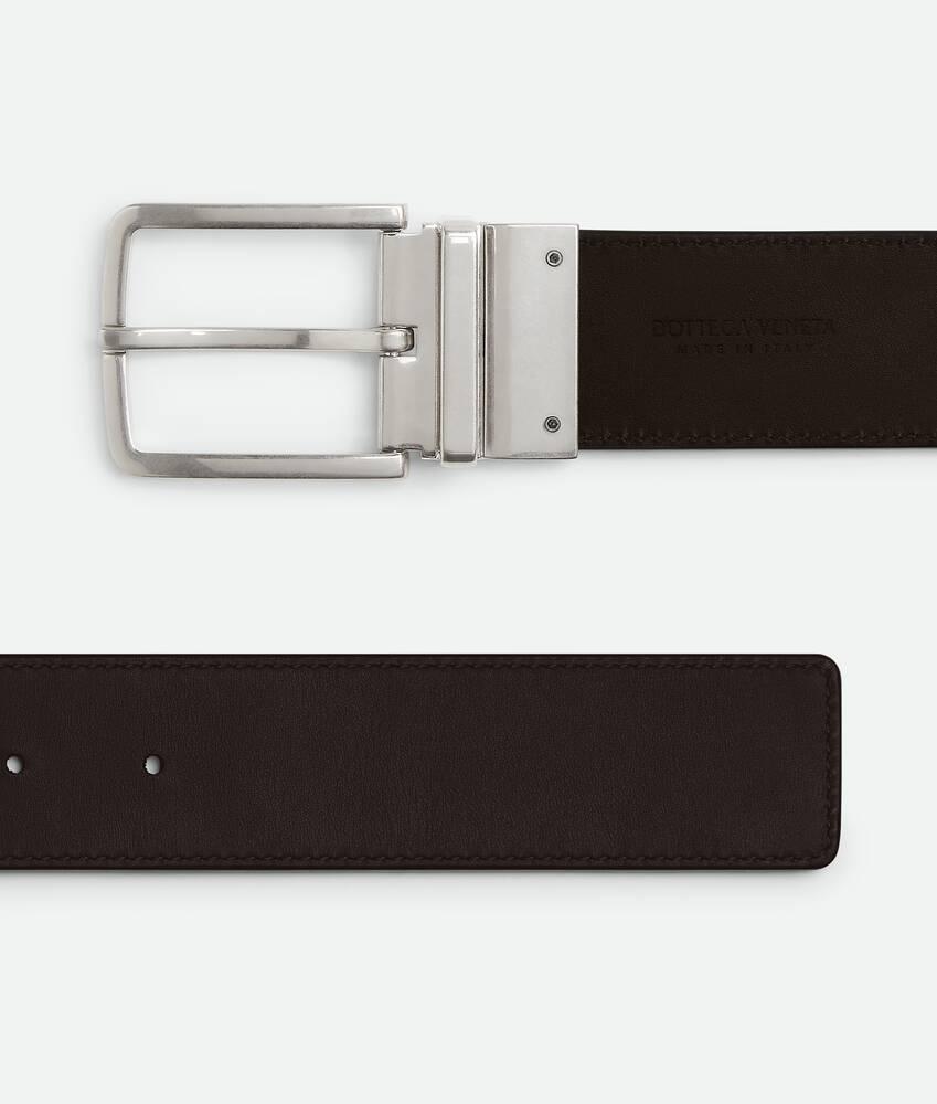 Men's Intrecciato Reversible Belt in Black/fondant Product Image