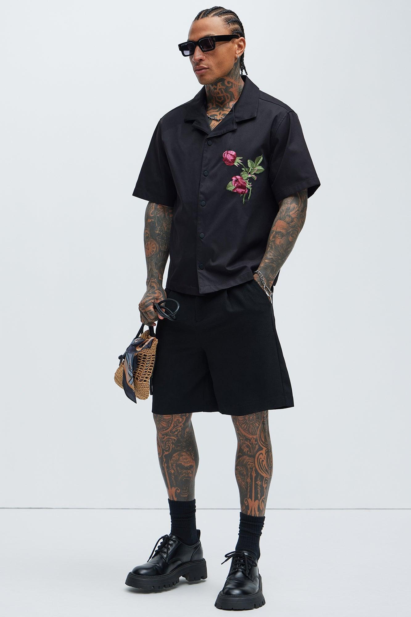 Alban Embroidery Shirt - Black Product Image