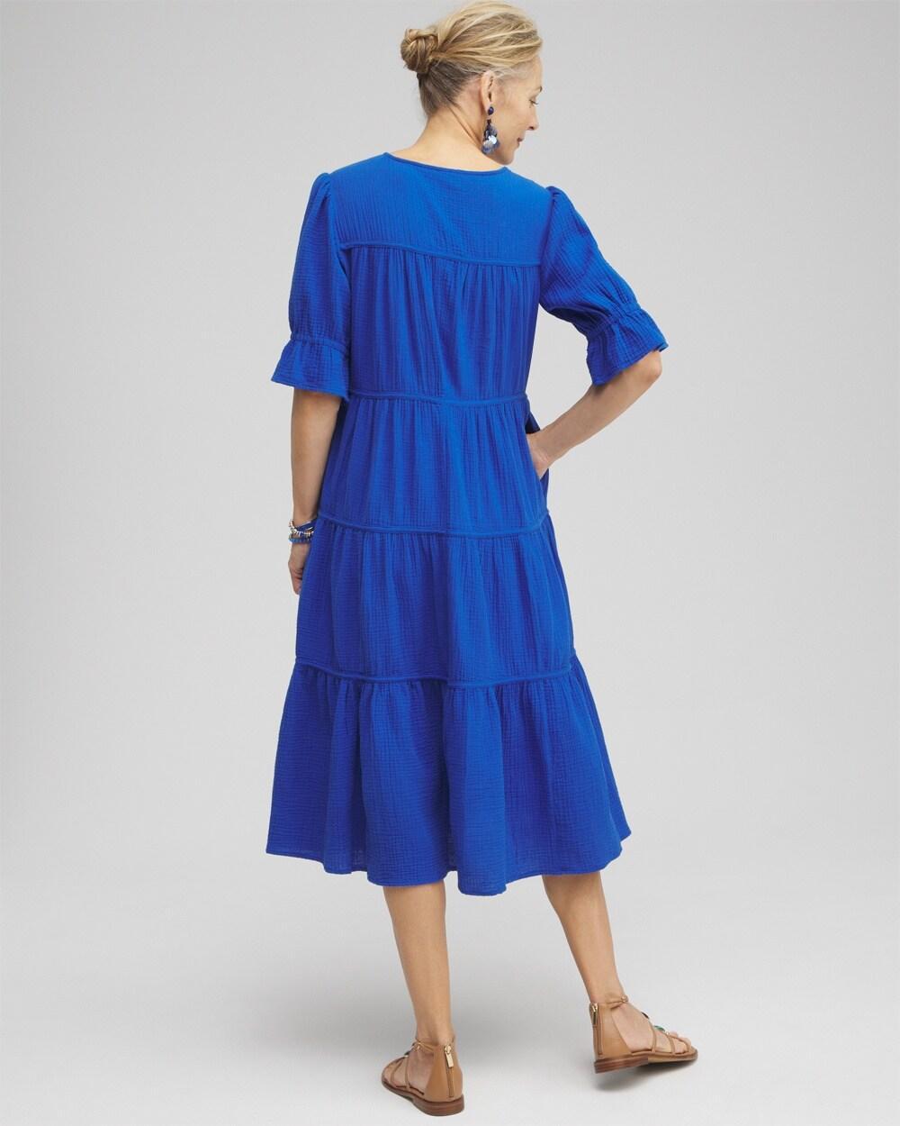 Gauze Tiered Midi Dress Product Image