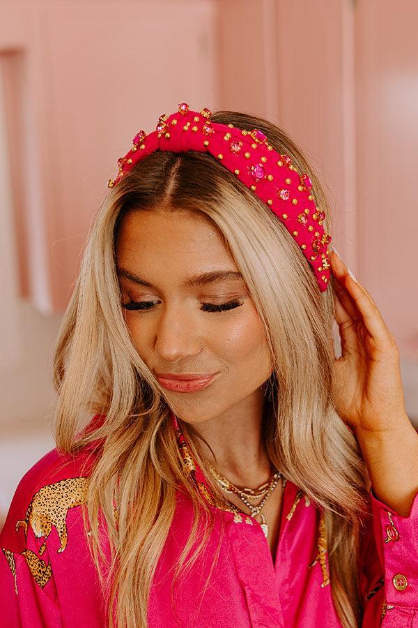 Graceful Reflections Embellished Headband In Berry Product Image