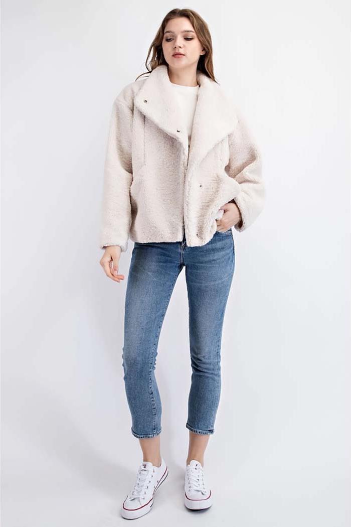 Shearling Jacket with Snap Buttons Product Image