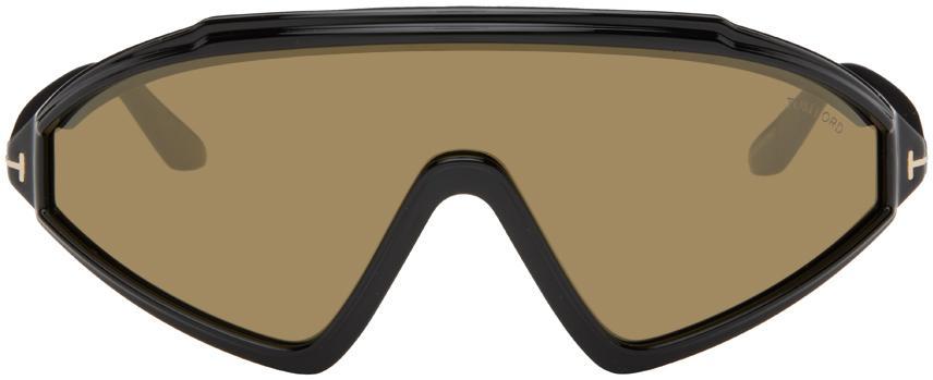 TOM FORD Black Lorna Sunglasses In Shiny Black Product Image